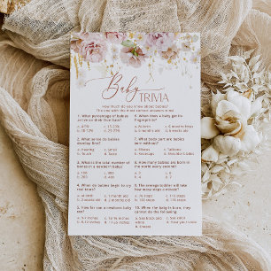 Boho floral Baby trivia baby shower game