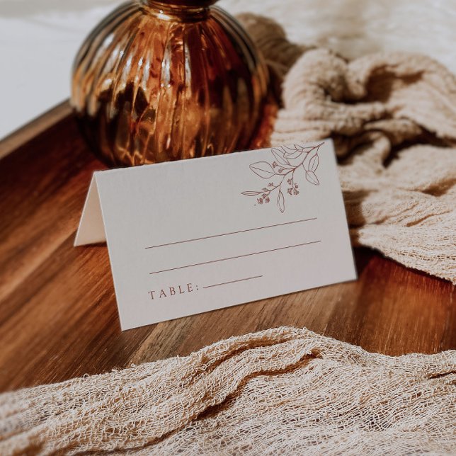 Boho Floral Beige Mariage Cartes de Place (Créateur téléchargé)