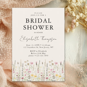 "Boho Floral Bliss Bridal Shower  Invitation