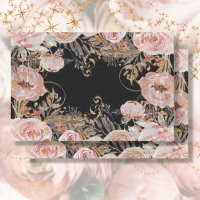 BOHO Floral Blush Pink Rose Gold Foliage Decoupage