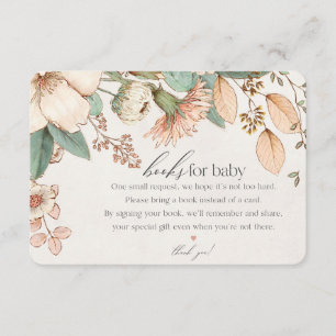 boho floral books for baby invitation insert
