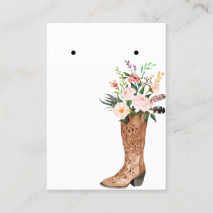 Boho Floral Boot Earring Jewellery Display Custom Business Card