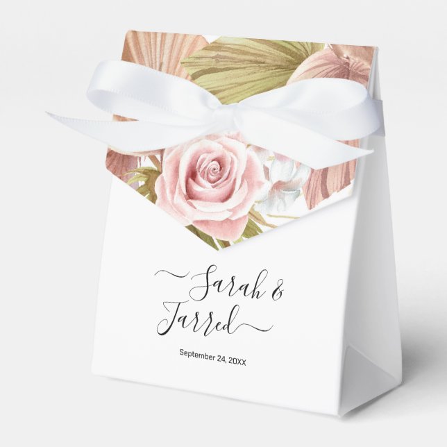 Boho Floral Border Favor Box (Front Side)