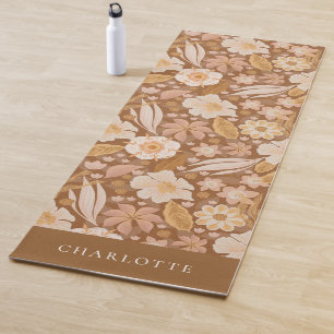 Boho Floral Botanical Personalized Yoga Mat