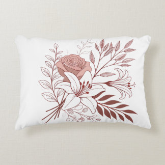 Boho Floral Bouquet Accent Pillow