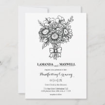 Boho Floral Bouquet with Ribbon Handfasting