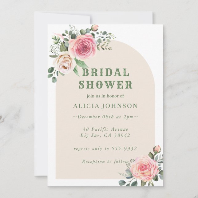 Boho Floral Bridal Shower  Invitation (Front)