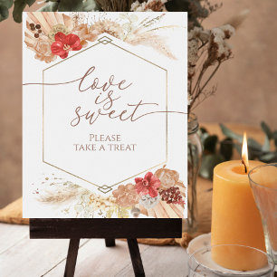 Boho Floral Bridal Shower Love Is Sweet Sign