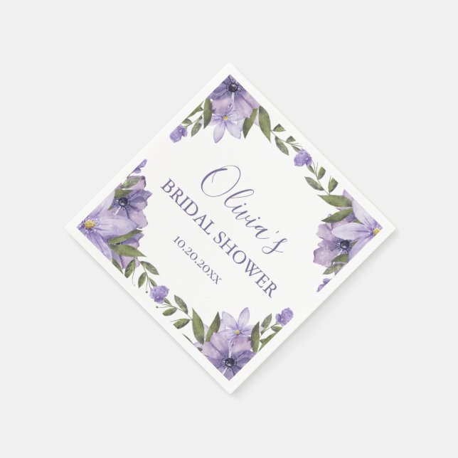 Boho Floral Bridal Shower  Napkin (Corner)