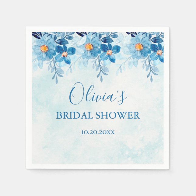 Boho Floral Bridal Shower  Napkin (Front)