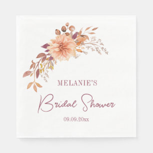 Boho Floral Bridal Shower Paper Napkin