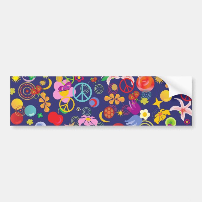 Boho floral bumper sticker (Front)