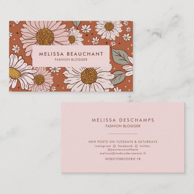 Boho Floral Business Card (Front/Back)