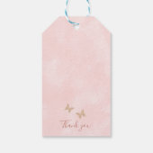 Boho Floral Butterfly Kisses Baby Shower Thank You Gift Tags (Back)