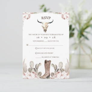 Boho Floral Cactus Rodeo 21e Anniversaire Carte RS