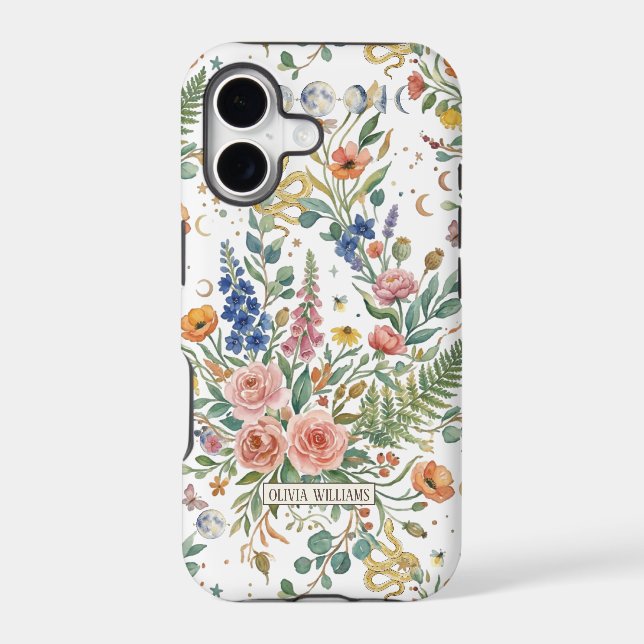 Boho Floral Celestial Moon  & Snakes Botanical (Back)