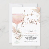 Boho Floral Champagne Lunch Bubbly Bridal Shower
