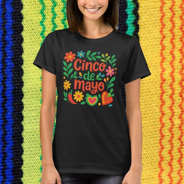 Boho Floral Cinco de Mayo T-Shirt (Creator Uploaded)