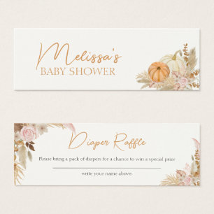 Boho Floral Citrouille Baby shower Déchets Raffle