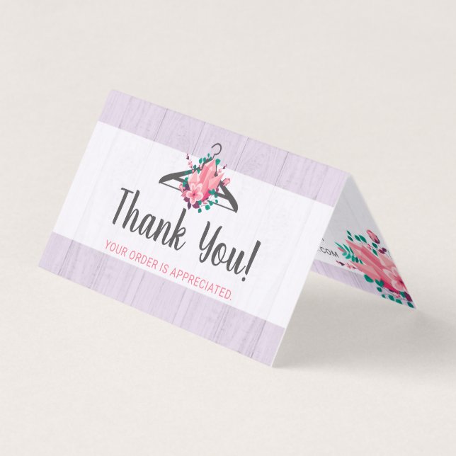 Boho Floral Clothes Hanger Boutique Thank You (Front)