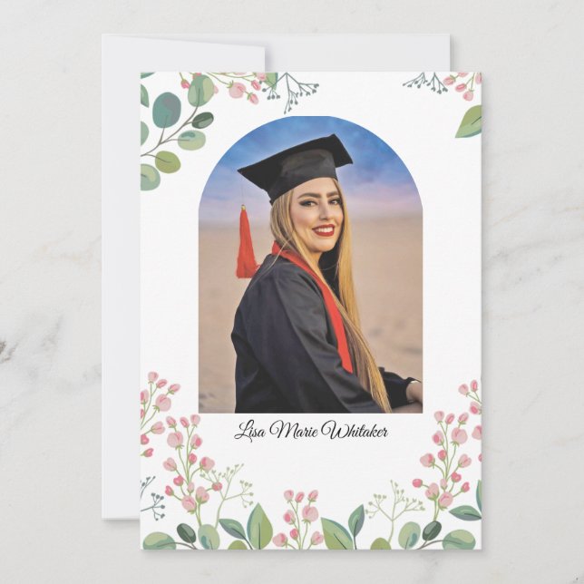 Boho Floral College Graduation Announcement (Front)