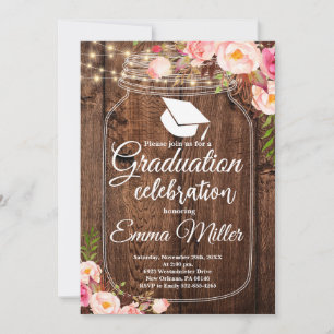 Boho Floral College Graduation Invitation