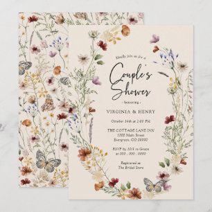 Boho Floral Couples Douche Invitation