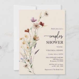 Boho Floral Couples Shower Invitation