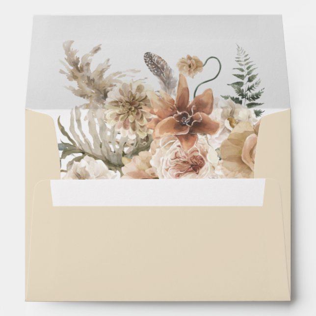 Boho Floral Custom Wedding Envelope (Back (Bottom))