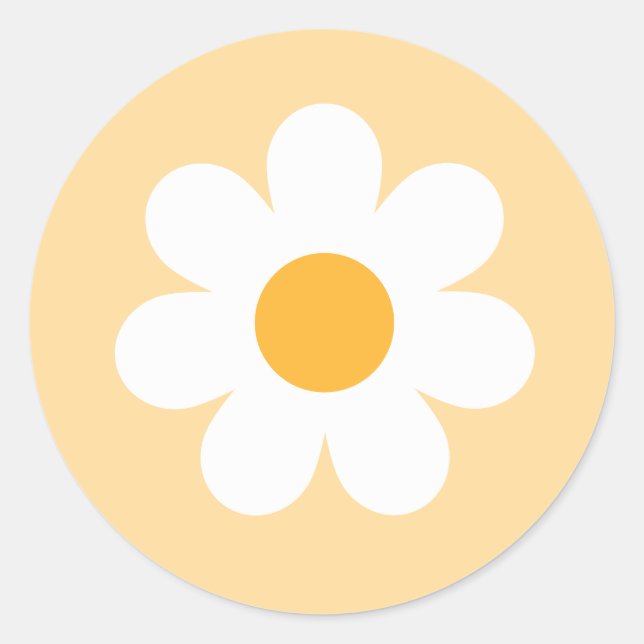 Boho Floral Daisy Groovy Birthday Party Favours Classic Round Sticker (Front)