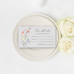 Boho Floral Date night ideas \ Date jar Enclosure Card