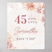 Boho Floral Days Until I Do Wedding Bridal Shower 
