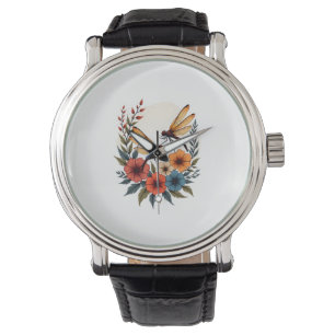 Boho Floral Dragonfly Watch