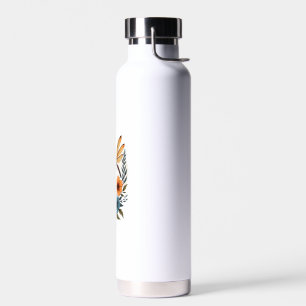 Boho Floral Dragonfly Water Bottle