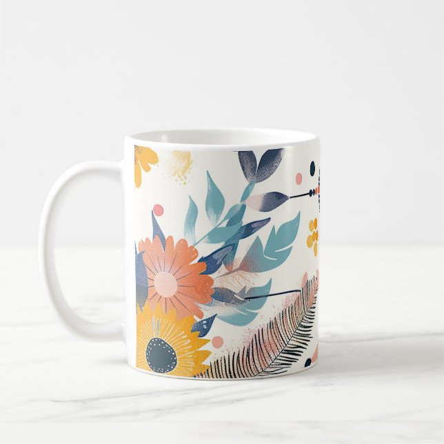Boho Floral Dreamcatcher Mug (Left)