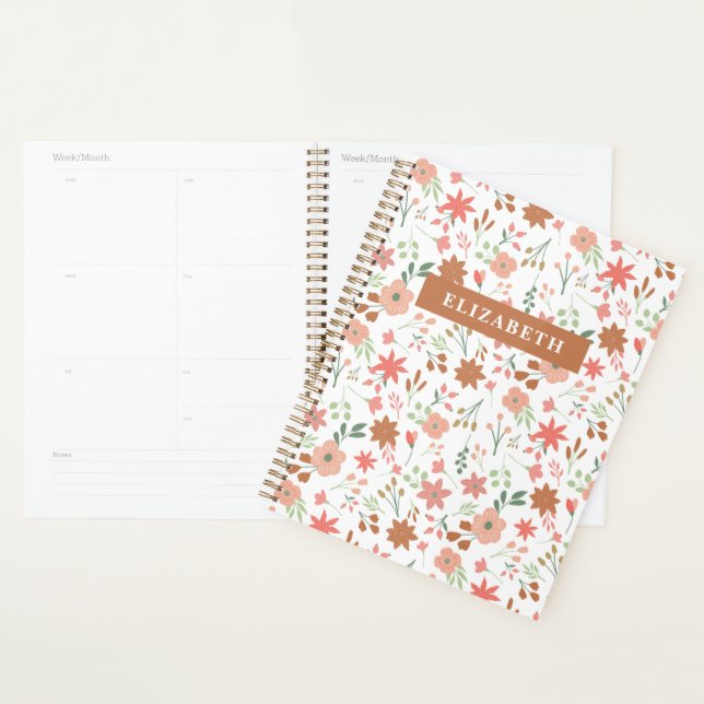 Boho Floral Earth Tones Custom Flowers Planner (Display)