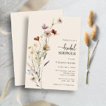 Boho Floral Elegant Bridal Shower Invitation<br><div class="desc">Boho Floral Elegant Bridal Shower Invitation. This stylish & elegant bridal shower invitation features gorgeous hand-painted watercolor wildflowers arranged as a lovely bouquet and elegant calligraphy script that's perfect for spring,  summer,  or fall weddings. Find matching items in the Boho Wildflower Wedding Collection.</div>