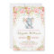 Boho Floral Elephant Invitation Pink Baby Shower