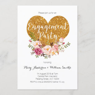 Boho Floral Engagement Party Invitation