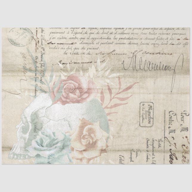 Boho Floral Ephemera Design Series #6 Tissue Paper (Front)