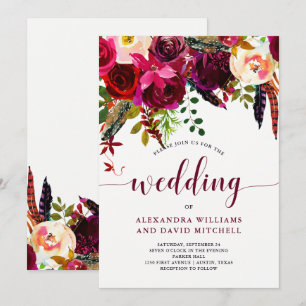 Boho Floral Faire-part de mariage