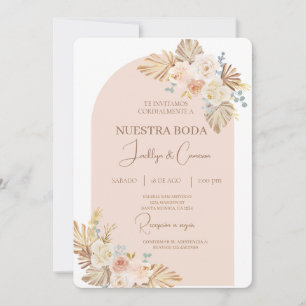 Boho Floral Faire-part de mariage espagnol