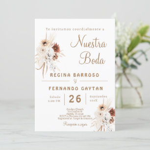 Boho Floral Faire-part de mariage espagnol