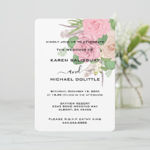 Boho Floral Faire-part de mariage - Modèle modifia