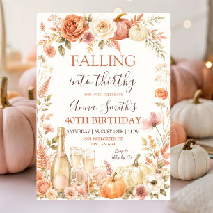 Boho Floral Fall Adult Birthday Invitation