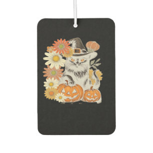 Boho Floral Fall Black Cat Halloween Essential T-S Air Freshener