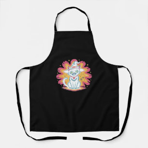 Boho Floral Fall Black Cat Halloween Essential T-S Apron