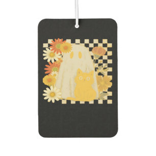 Boho Floral Fall Ghost and Black Cat Halloween Fal Air Freshener