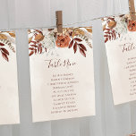 Boho Floral Fall Wedding Seating Chart Table Plan<br><div class="desc">Add a touch of autumn charm to your wedding reception with this beautiful modern bohemian seating chart. Featuring warm terracotta tones and lush fall foliage, this seating chart is sure to impress your guests. Easy to customize, this seating chart will help your guests find their seats with ease and add...</div>