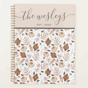 Boho Floral Family Name Planner